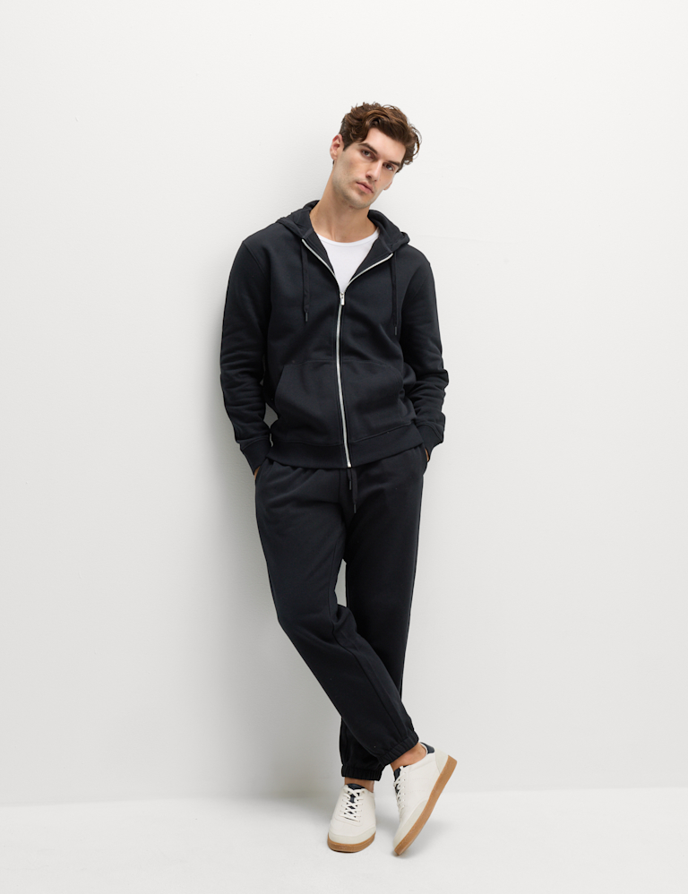 Cotton Rich Relaxed Zip Through Hoodie