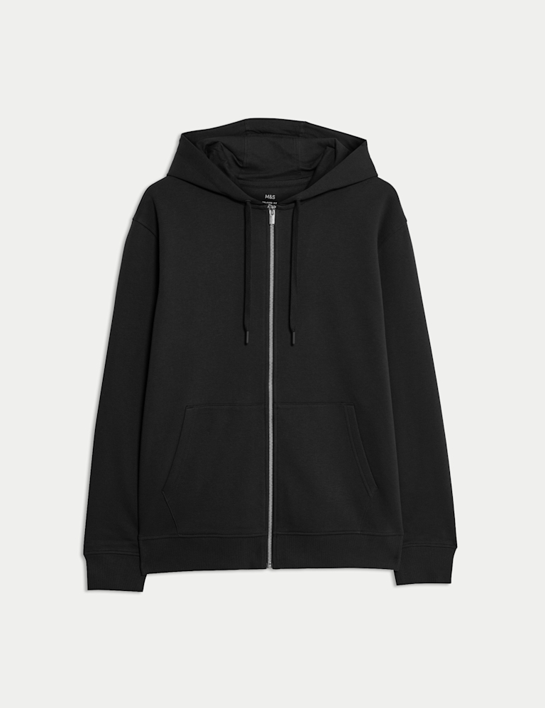 Cotton Rich Relaxed Zip Through Hoodie