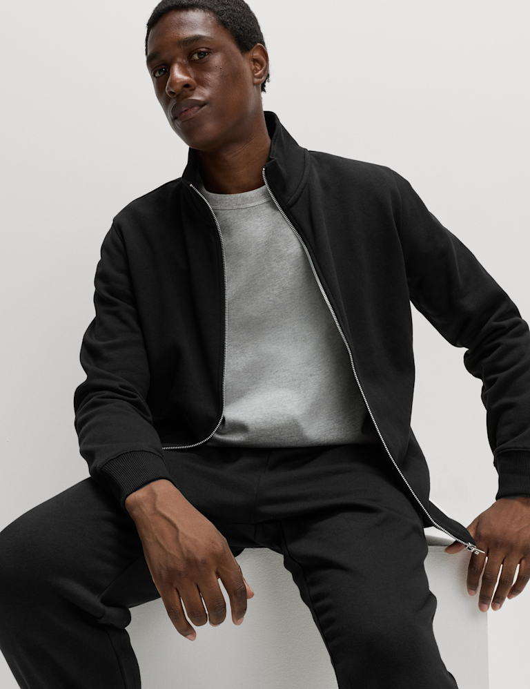 Brushed Cotton Rich Funnel Neck Sweatshirt