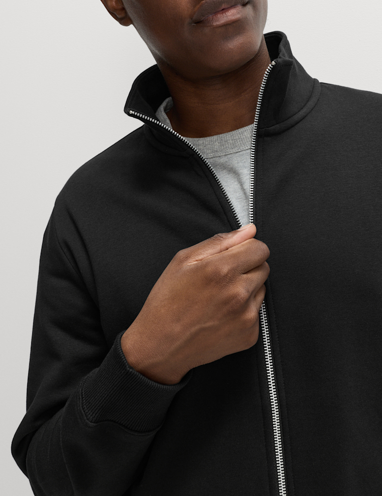 Brushed Cotton Rich Funnel Neck Sweatshirt