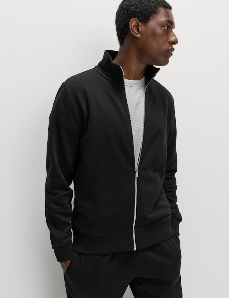 Brushed Cotton Rich Funnel Neck Sweatshirt