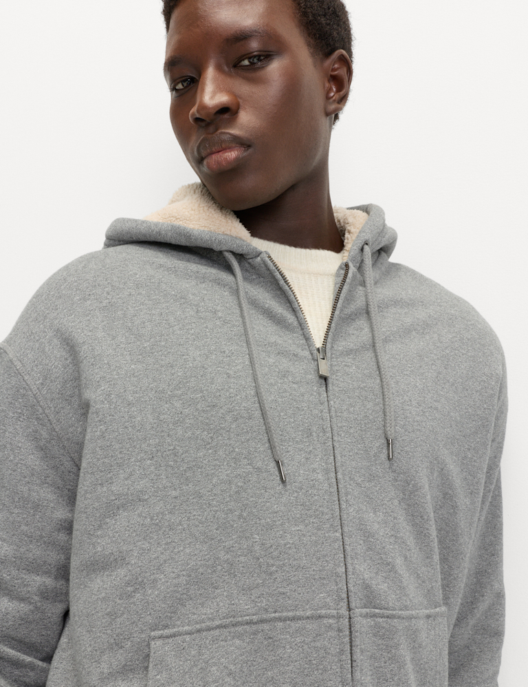 Cotton Rich Fleece Lined Hoodie