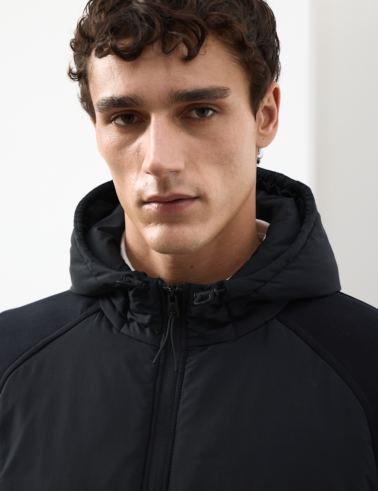 Cotton Rich Raglan Hybrid Hooded Jacket