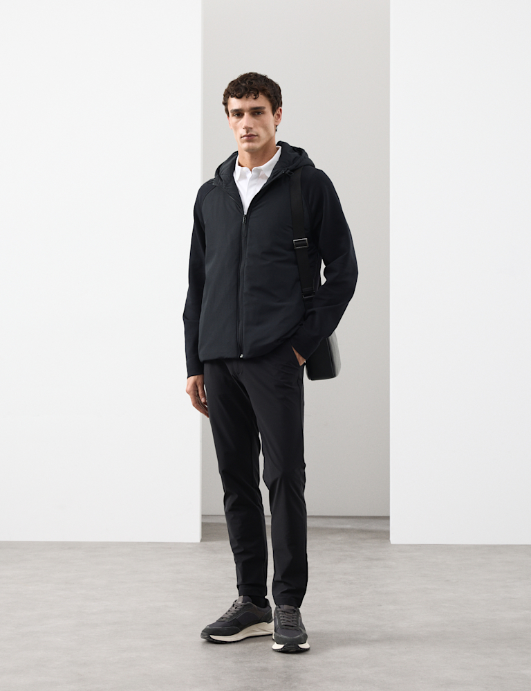 Cotton Rich Raglan Hybrid Hooded Jacket