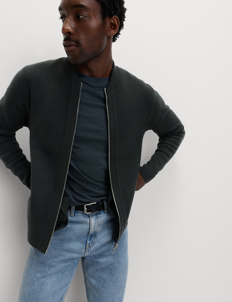Air Yarn Smart Knitted Bomber Jacket