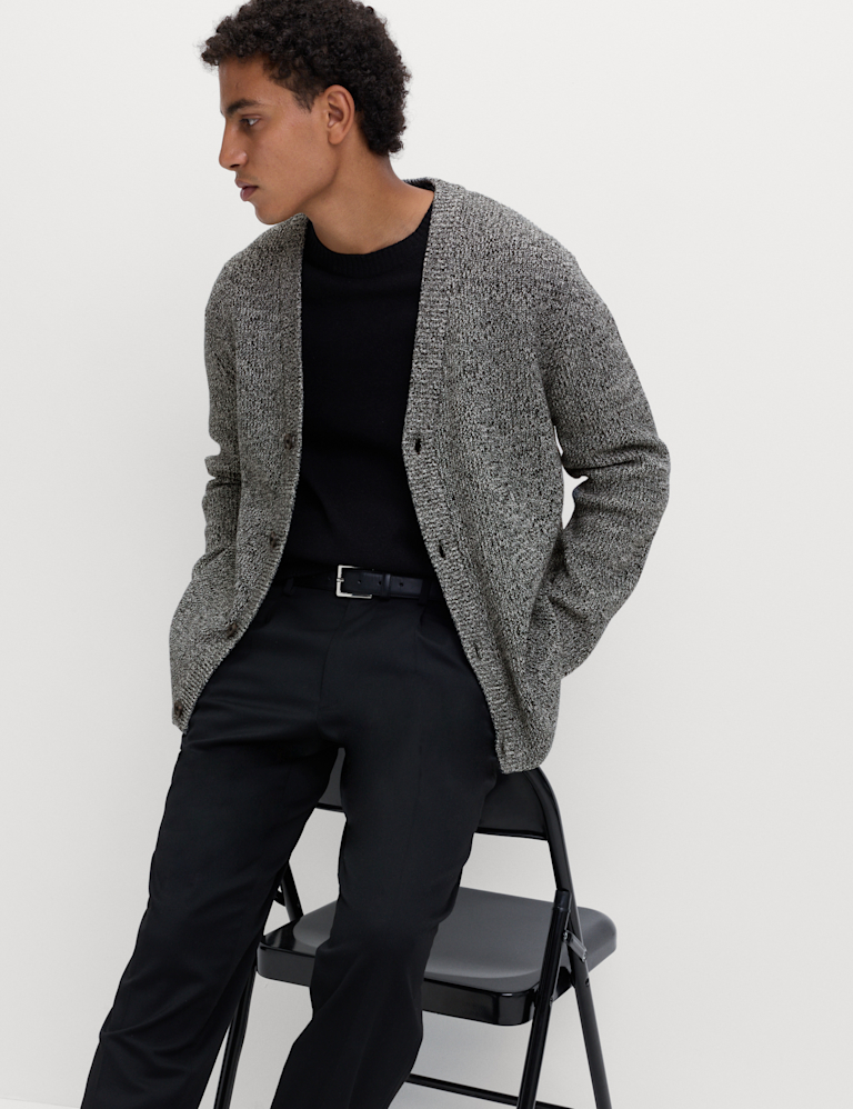 V-Neck Twisted Yarn Cardigan