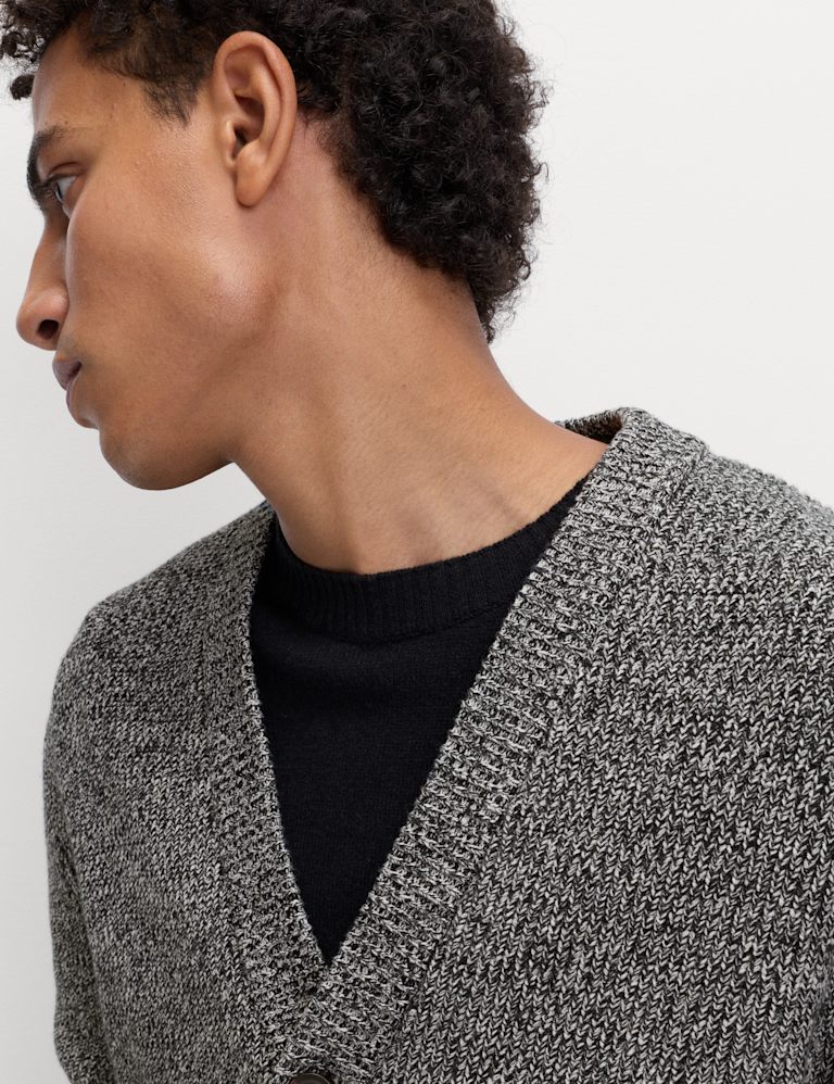 V-Neck Twisted Yarn Cardigan