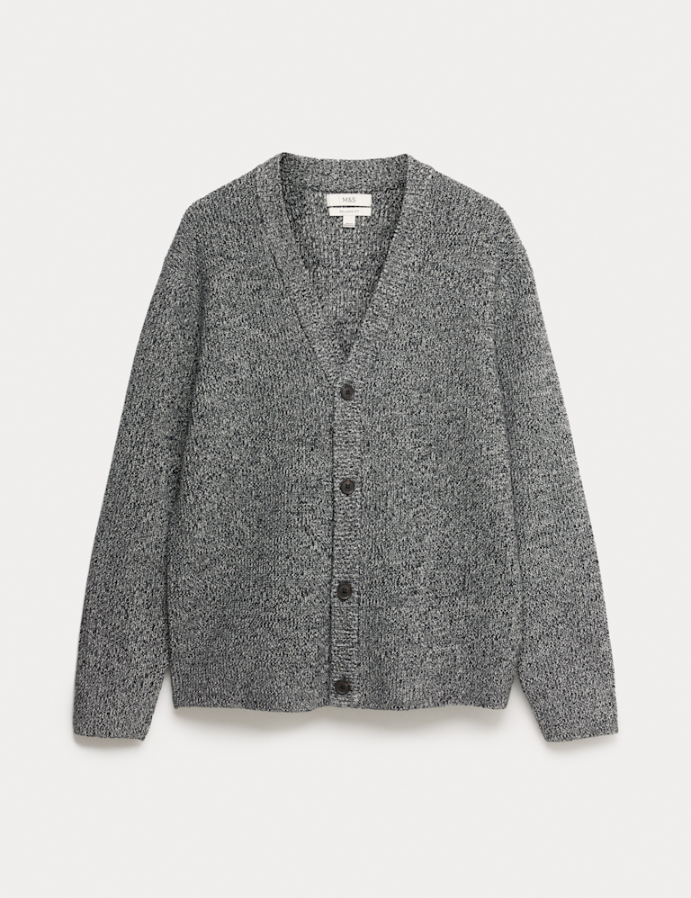 V-Neck Twisted Yarn Cardigan