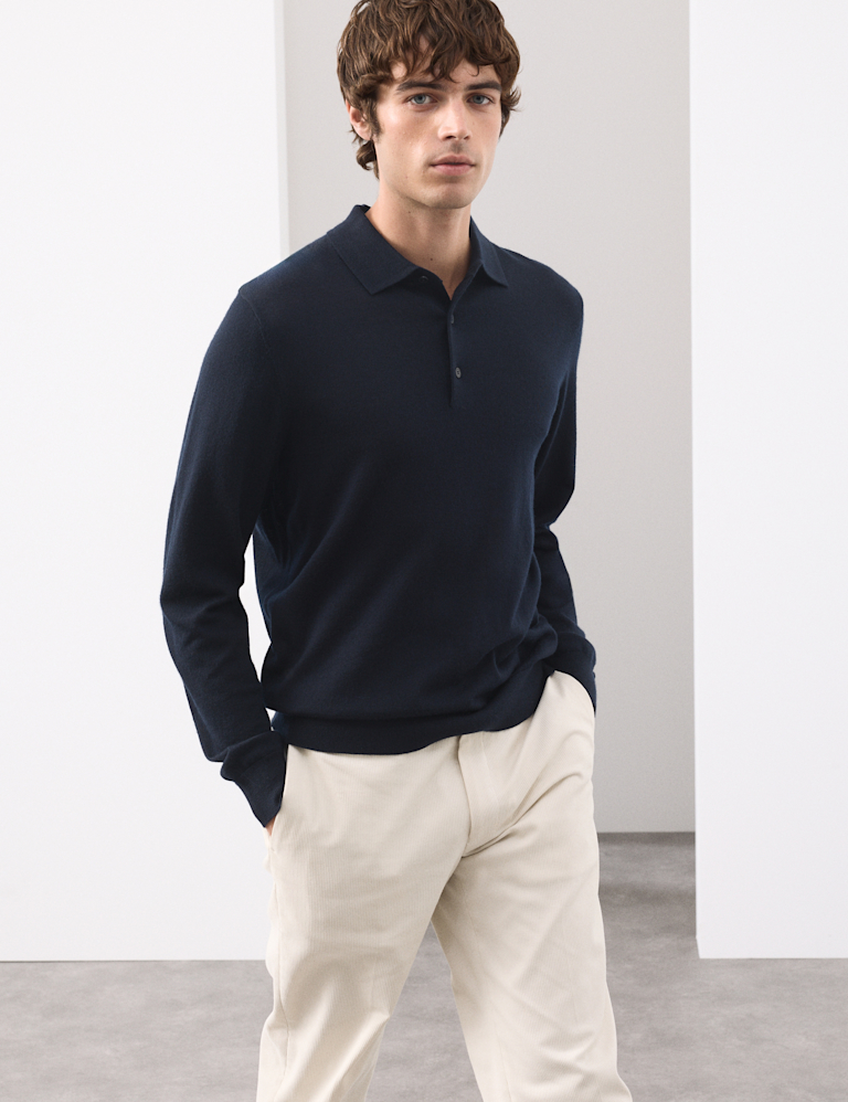 Pure Extra Fine Merino Wool Polo Shirt