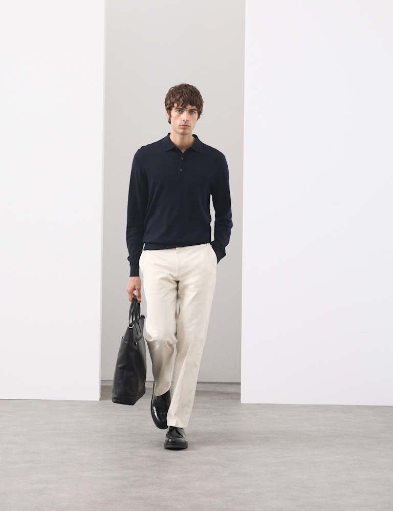 Pure Extra Fine Merino Wool Polo Shirt