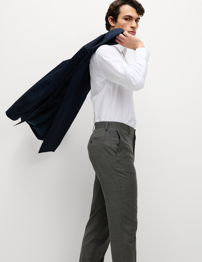 Regular Fit Wool Blend Trousers