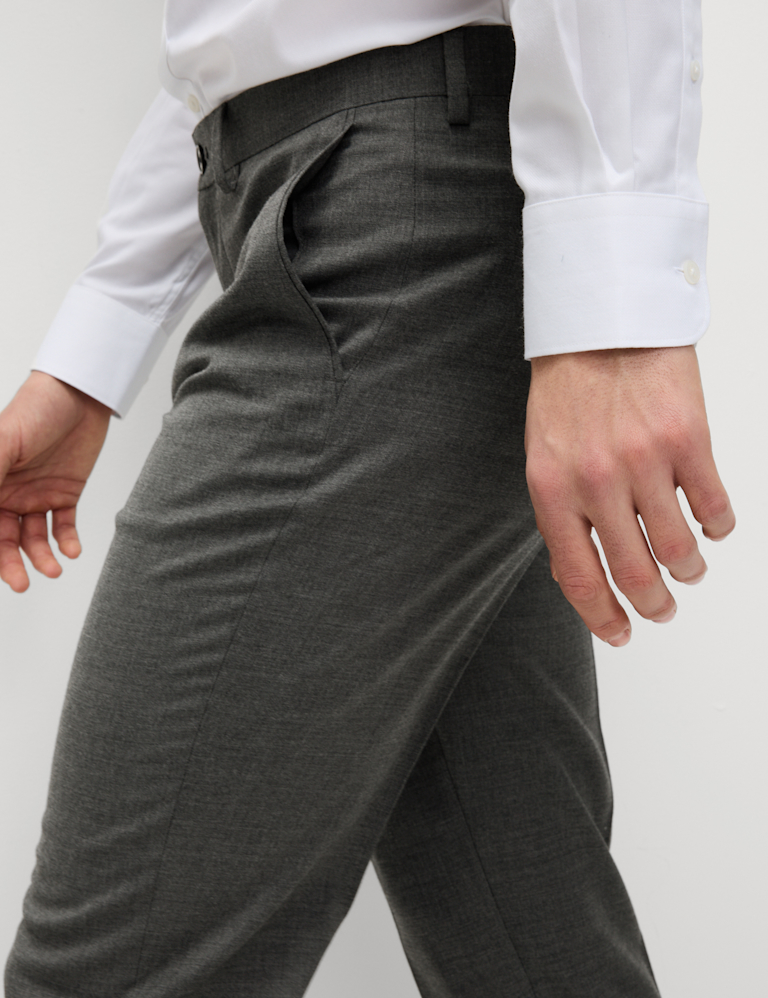 Regular Fit Wool Blend Trousers