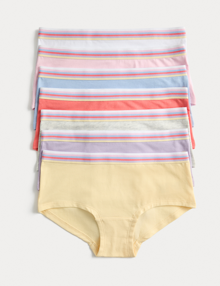 7pk Cotton With Stretch Rainbow Shorts (5-16 Yrs)
