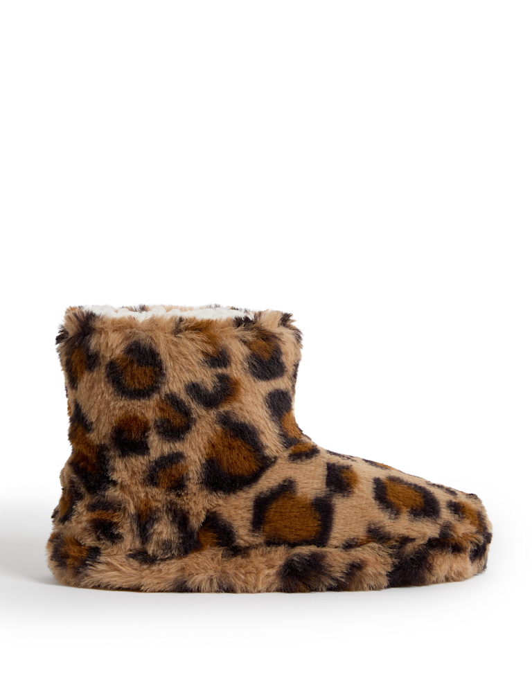 Kids’ Leopard Print Slipper Boots (4 Small – 6 Large)