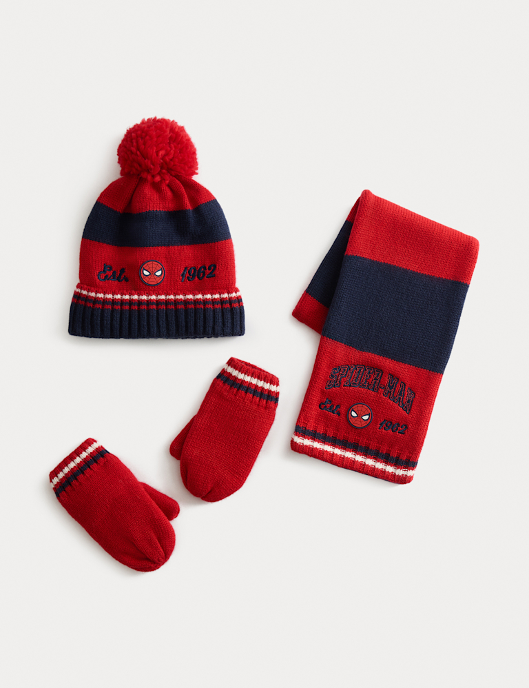 Kids Spiderman Hat Scarf and Mittens (1-6 yrs)