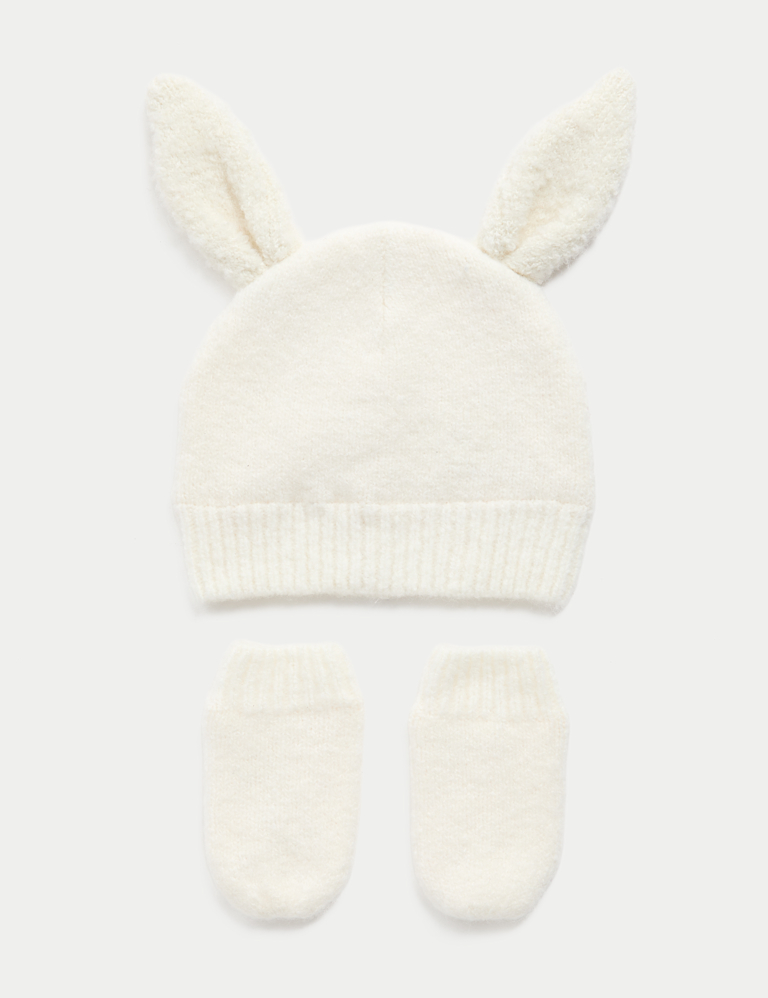 Baby Bunny Hat and Mittens Set (0-3 Yrs)