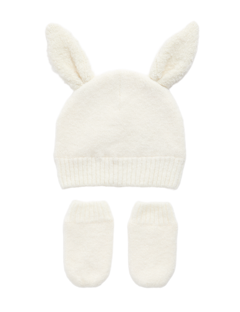 Baby Bunny Hat and Mittens Set (0-3 Yrs)