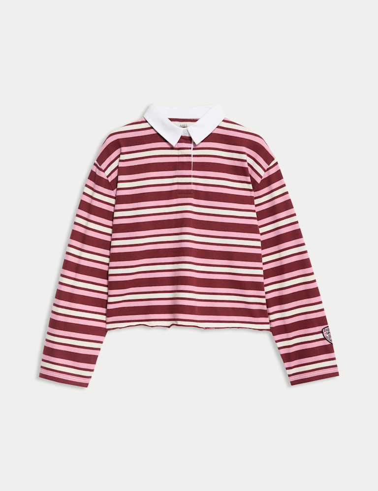 Pure Cotton Striped Rugby Shirt (6-16 Yrs)