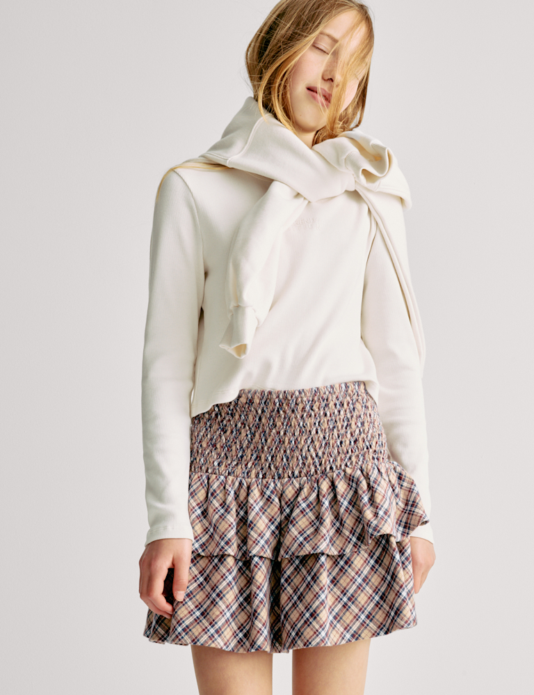 Pure Cotton Check Rara Skirt (6-16 Yrs)