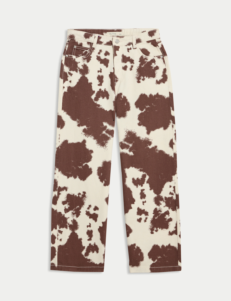 Pure Cotton Wide Leg Animal Print Jeans (6-16 Yrs)