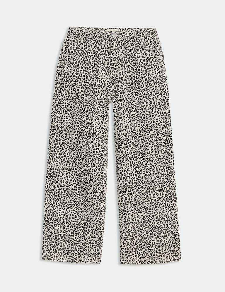 Wide Leg Animal Print Jeans (6-16 Yrs)