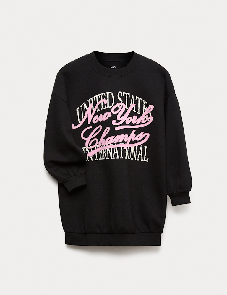 Cotton Rich Graphic Sweat Dress (6-16 Yrs)