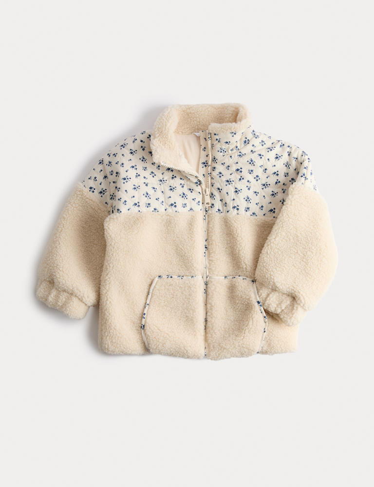 Borg Floral Patchwork Jacket (12 Mths-8 Yrs)