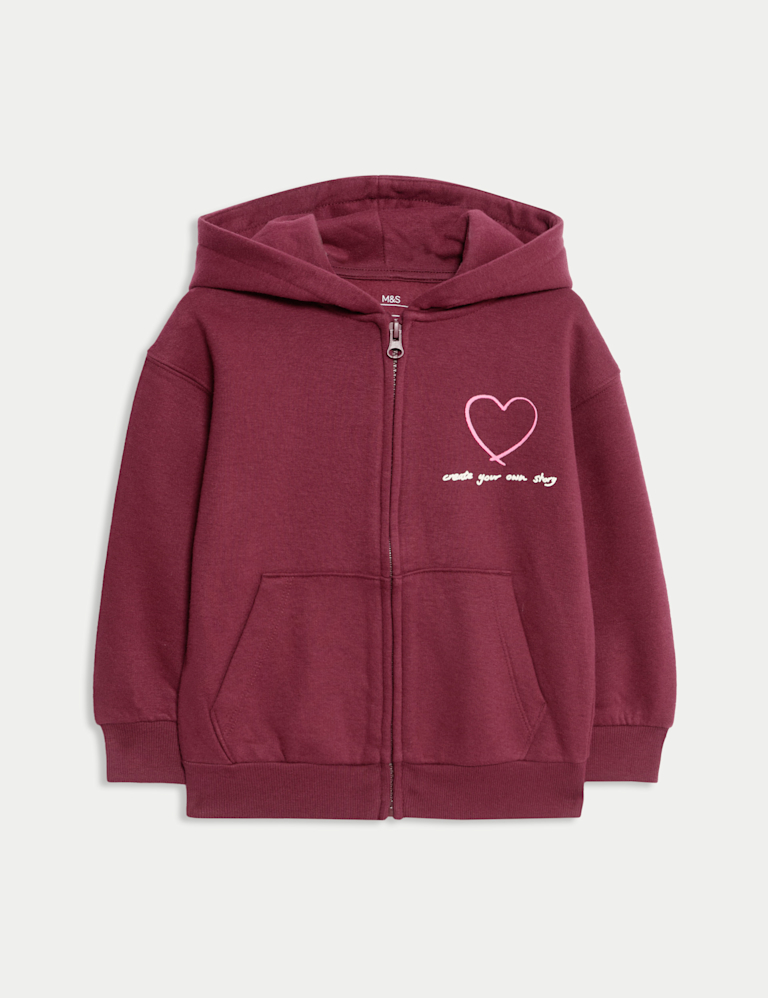 Cotton Rich Heart Graphic Hoodie (2-8 Yrs)