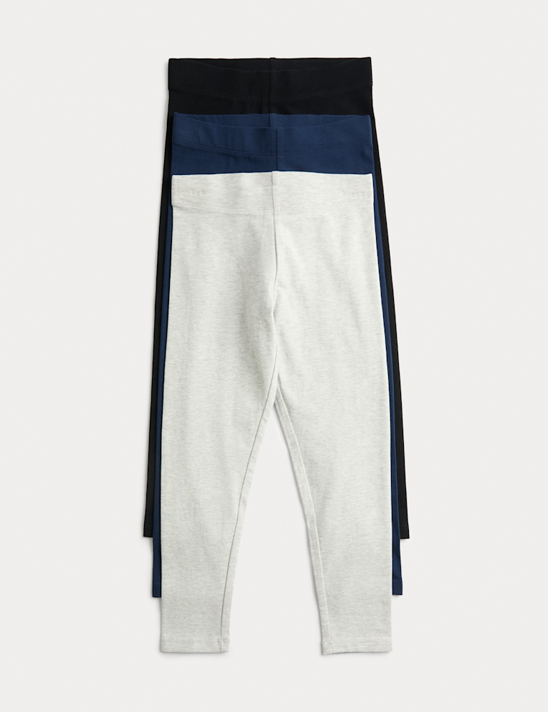 3pk Cotton Rich Leggings (2-8 Yrs)
