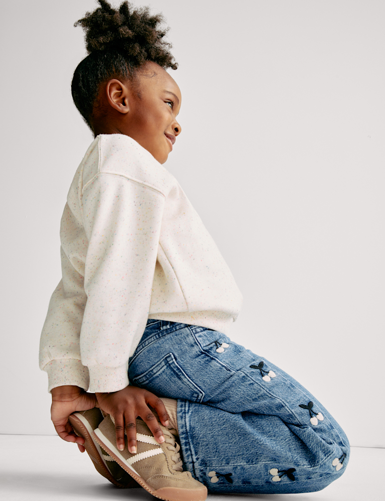 Denim Embroidered Wide Leg Jeans (2-16 Yrs)