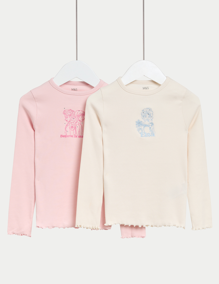 2pk Cotton Rich Disney Frozen™ Tops (2-8 Yrs)