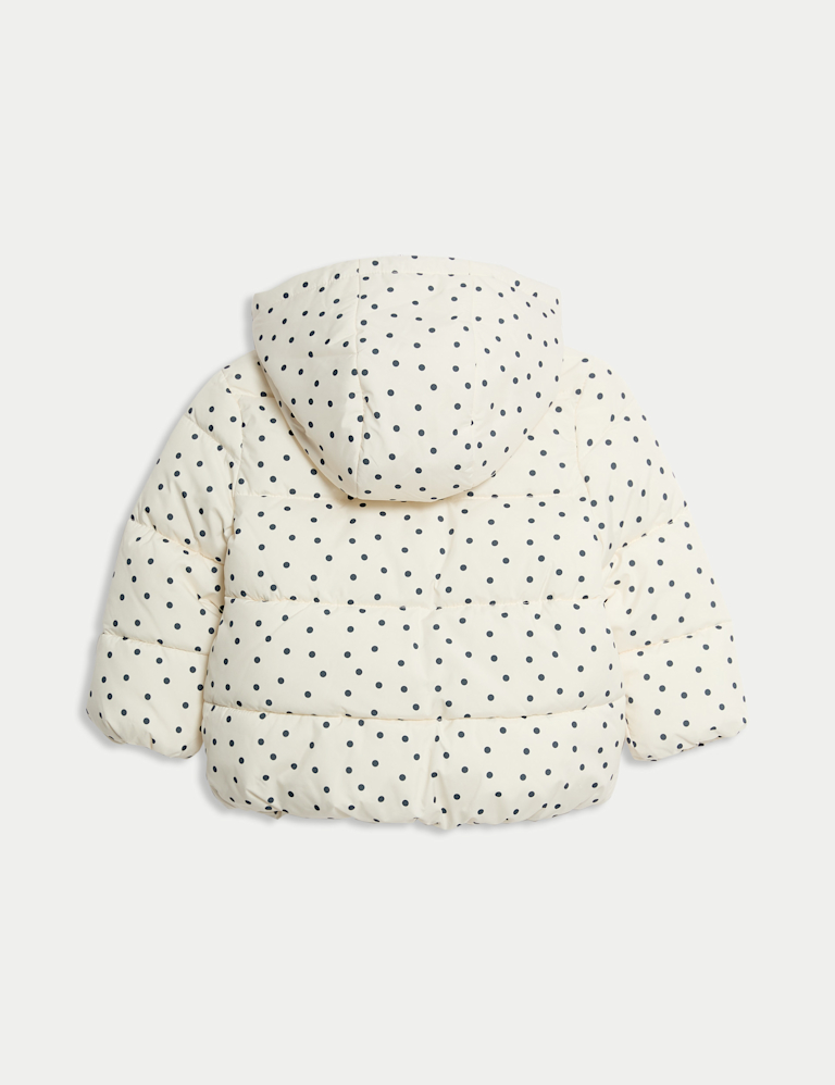 Spotted Padded Hooded Lightweight Coat (0-3 Yrs)