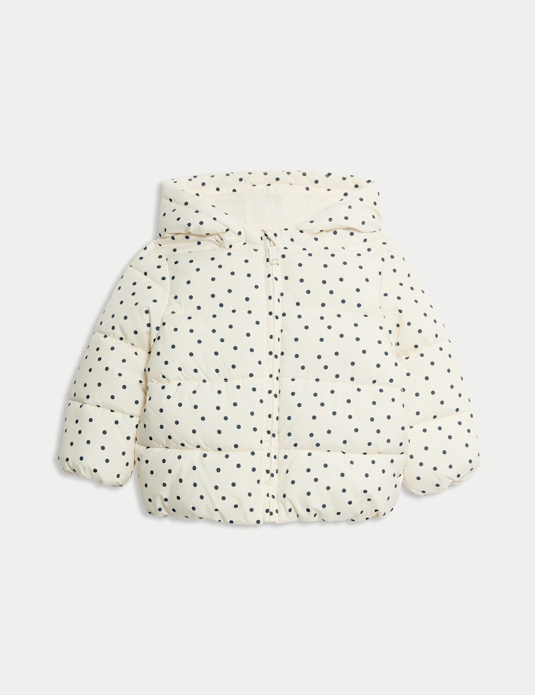 Spotted Padded Hooded Lightweight Coat (0-3 Yrs)