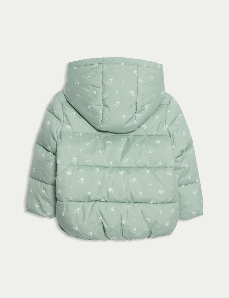 Ditsy Print Padded Hooded Lightweight Coat (0-3 Yrs)