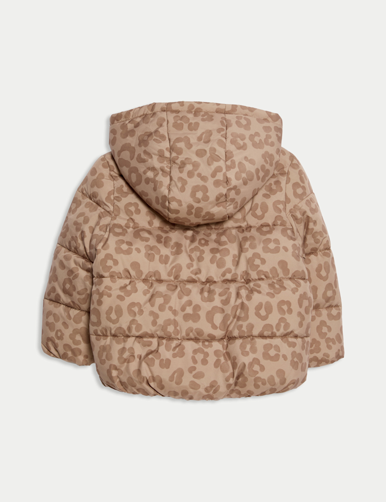 Animal Print Padded Hooded Lightweight Coat (0-3 Yrs)