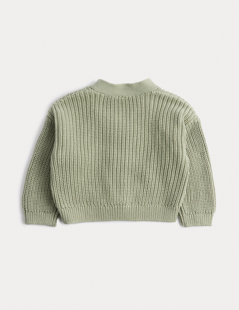 Pure Cotton Knitted Flower Cardigan (0-3 Yrs)