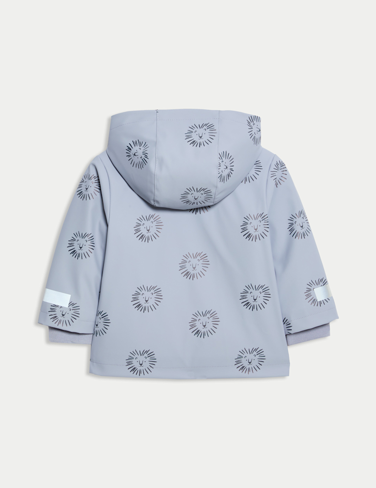 Lion Print Borg Lined Raincoat (3 Mths-3 Yrs)