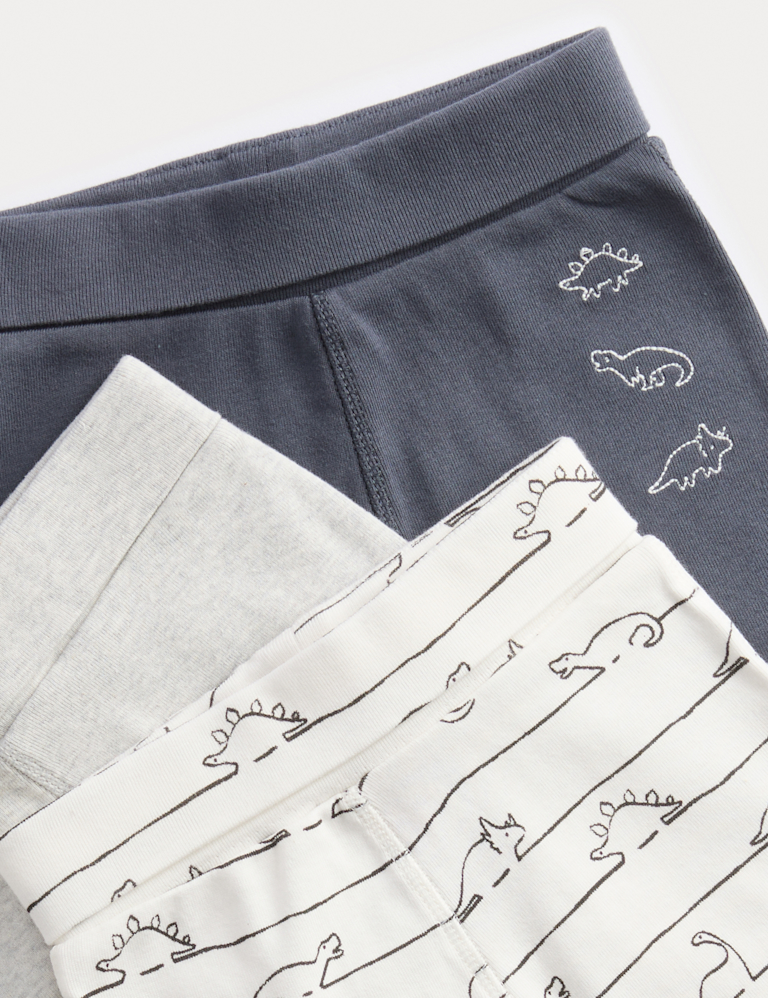 3pk Pure Cotton Dinosaur Leggings (0 Mths-3 Yrs)