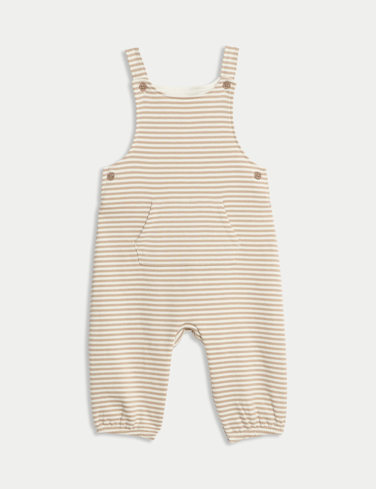 2pc Pure Cotton Striped Dungarees Outfit (0-3 Yrs)