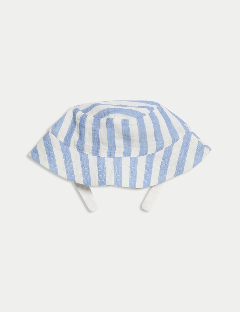 2pc Pure Cotton Blue Striped Romper Outfit (0-3 Yrs)