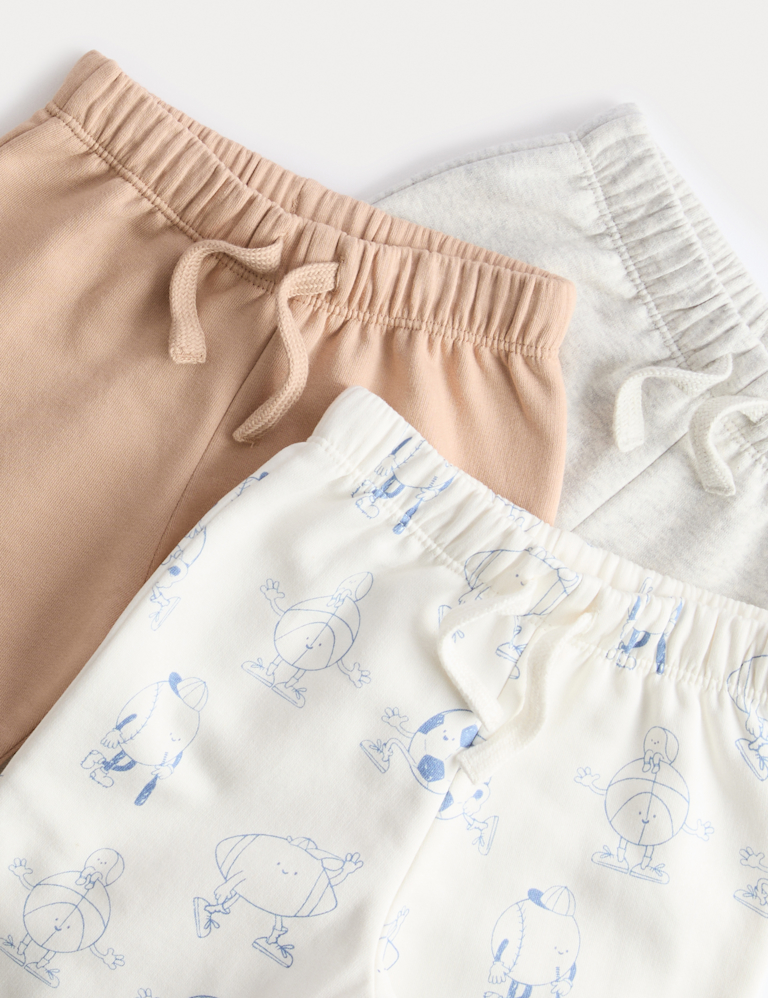 3pk Cotton Rich Elasticated Waist Joggers (0-3 Yrs)