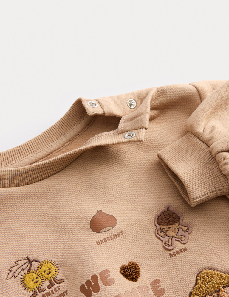 Cotton Rich Little Acorn Print Sweatshirt (0-3 Yrs)