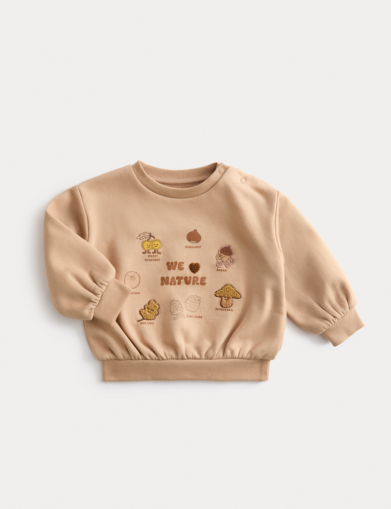 Cotton Rich Little Acorn Print Sweatshirt (0-3 Yrs)