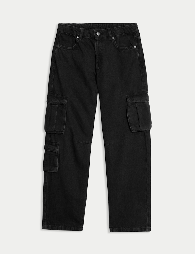 Pure Cotton Cargo Jeans (6-16 Yrs)