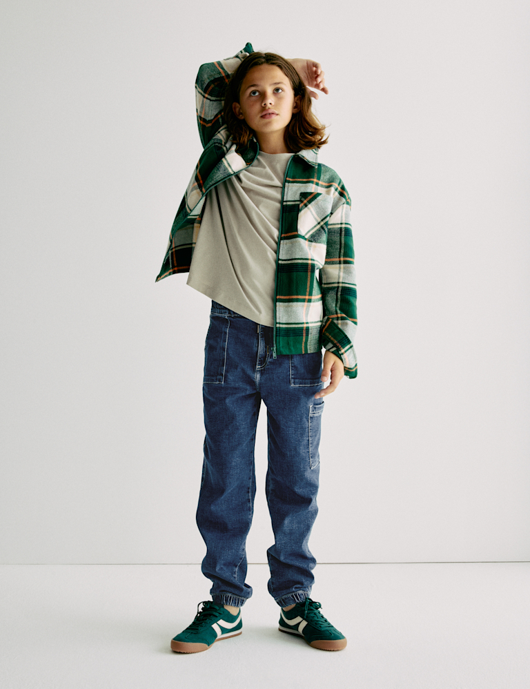 Cotton Rich Denim Drawstring Jeans (6-15 Yrs)
