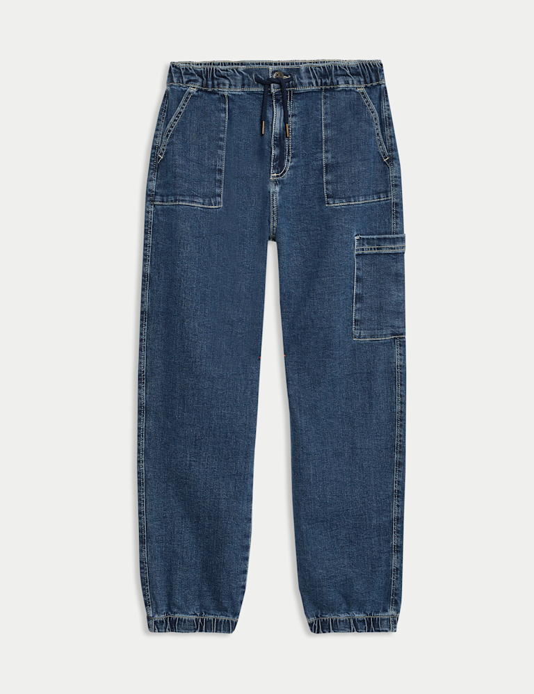 Cotton Rich Denim Drawstring Jeans (6-15 Yrs)