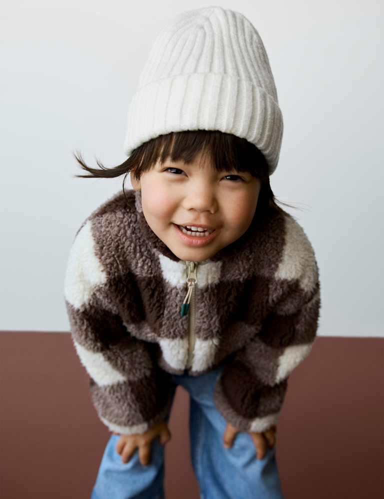 Borg Checked Fleece Lined Jacket (2-8 Yrs)