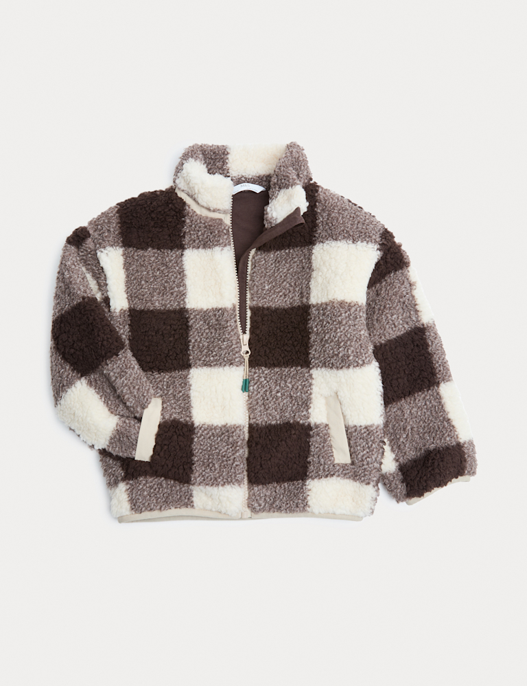Borg Checked Fleece Lined Jacket (2-8 Yrs)
