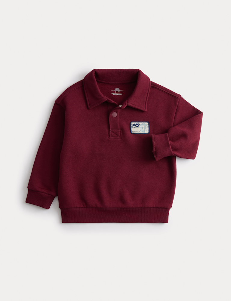 Pure Cotton Collared Rugby Sweatshirt (2-8 Yrs)