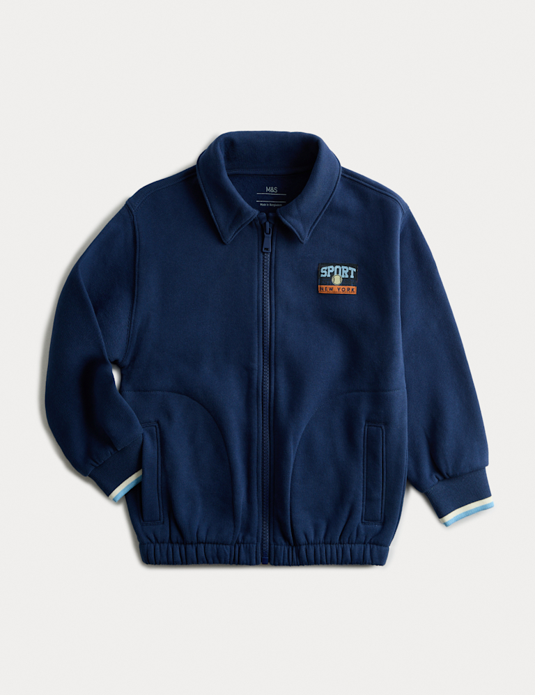 Cotton Rich Zip Sweatshirt (2-8 Yrs)